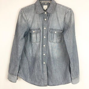 J Crew Factory Classic Chambray Shirt Perfect Fit